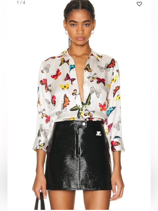 L'AGENCE Tops - L'AGENCE Dani Silk Blouse Butterfly Print XS